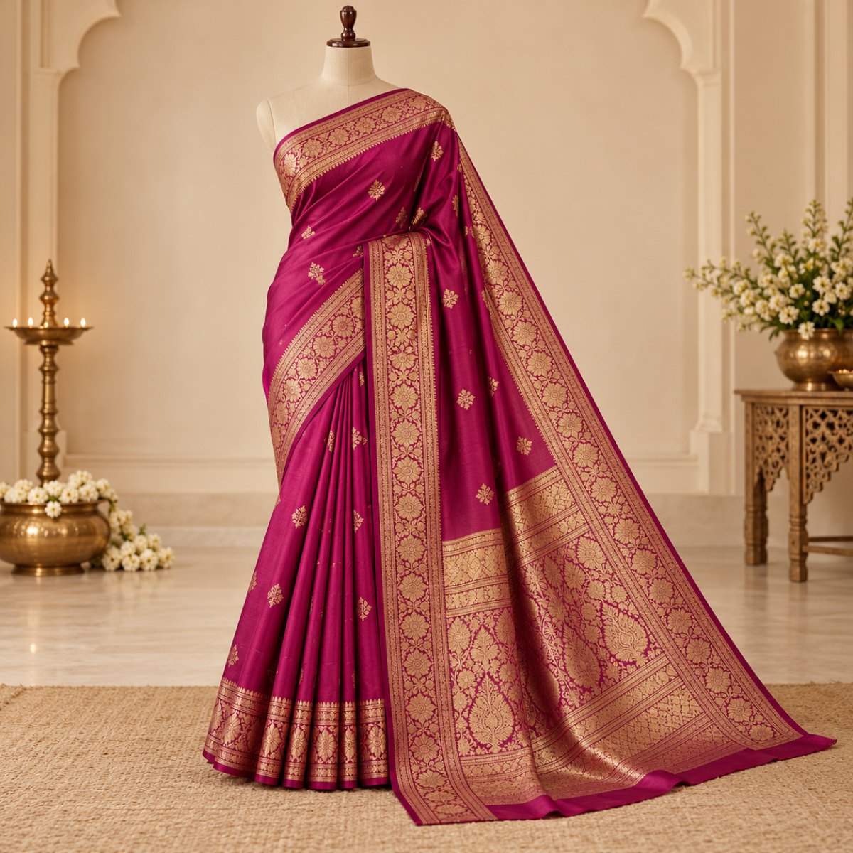 Maroon Kanjivaram Silk Saree